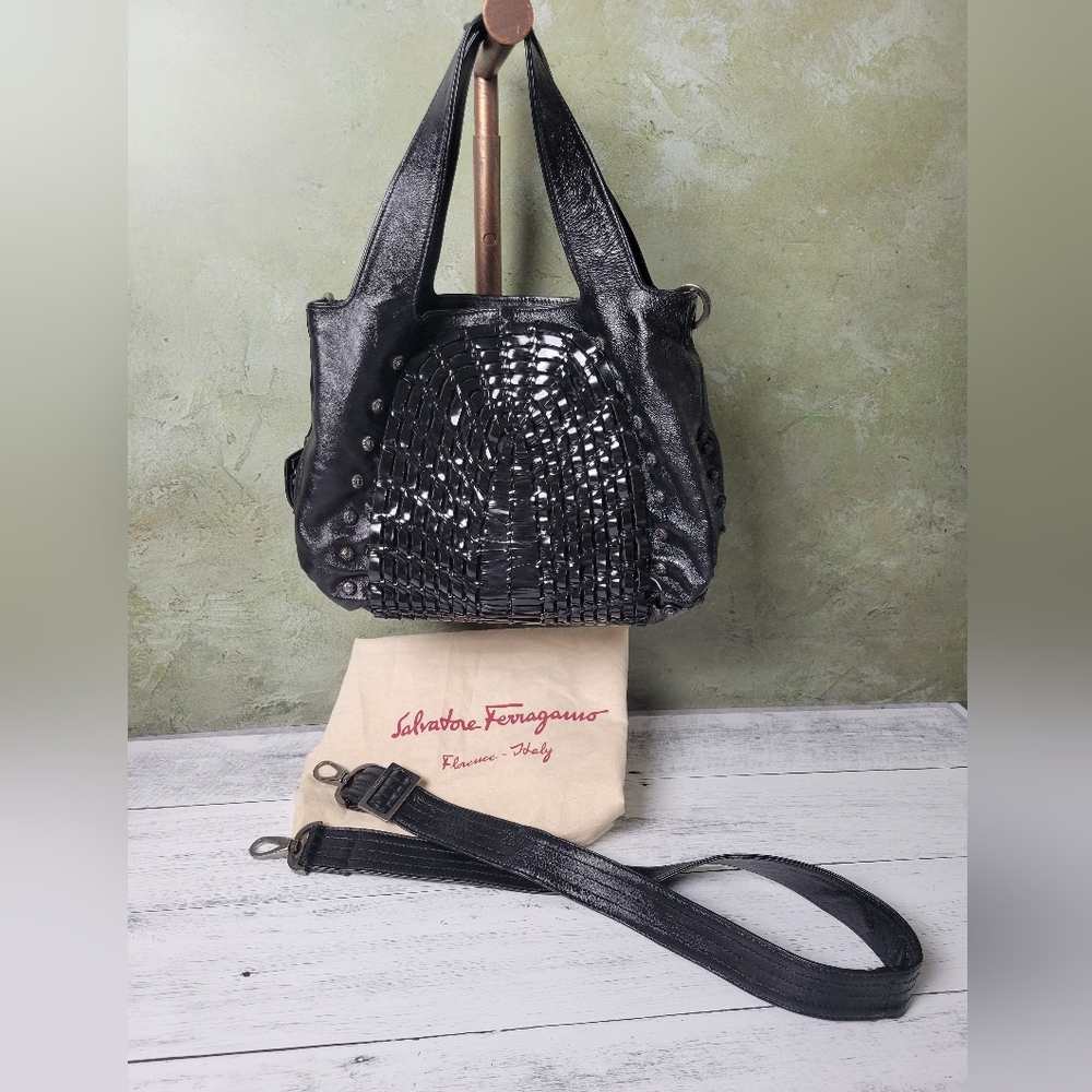 Salvatore Ferragamo Black Leather 2-way bag